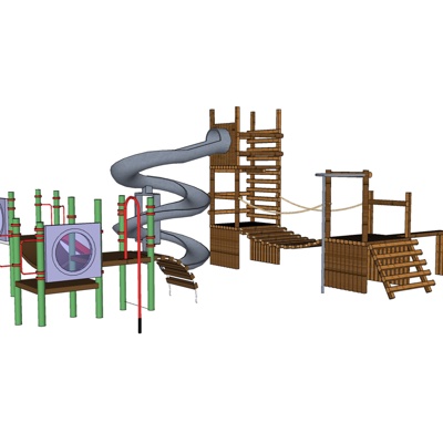 现代儿童游乐设施免费su模型(1)