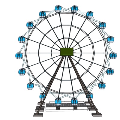 现代摩天轮免费su模型(1)