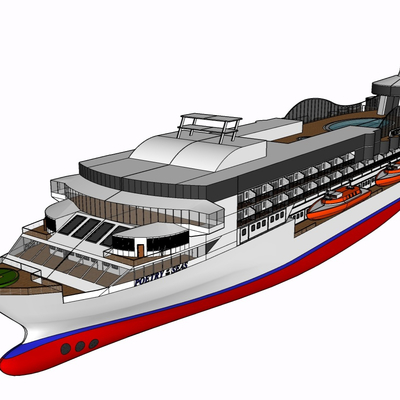 现代游轮免费su模型(1)