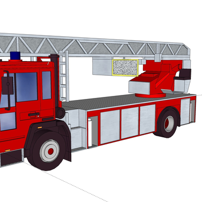 现代消防车免费su模型(1)
