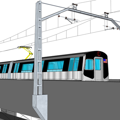 现代城市轻轨免费su模型(1)