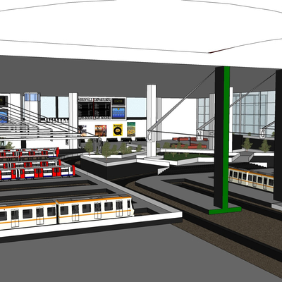 现代火车站免费su模型(1)