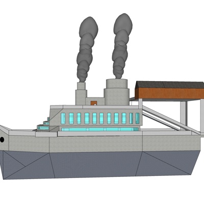 现代小型邮轮免费su模型(1)