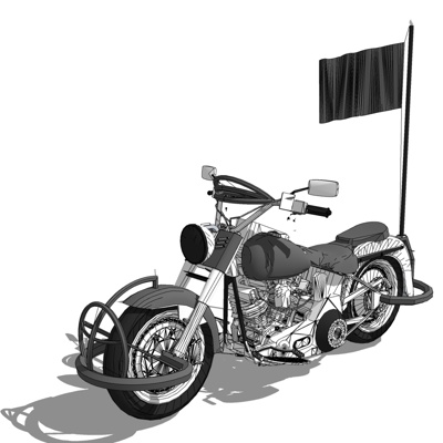现代摩托车免费su模型(1)