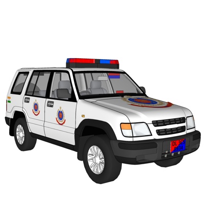 现代警车免费su模型(1)