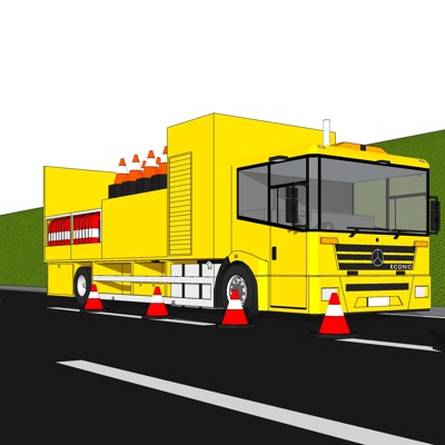 现代道路施工车免费su模型(1)