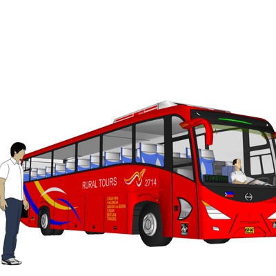 现代大型客车免费su模型(1)