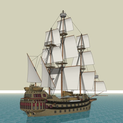 现代海船免费su模型(1)