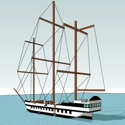 现代海船免费su模型(1)