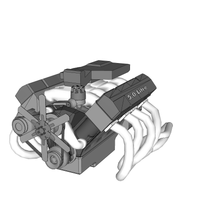 现代汽车发动机免费su模型(1)