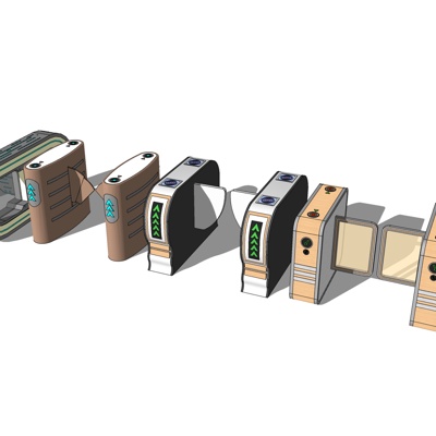 现代刷卡闸门免费su模型(1)