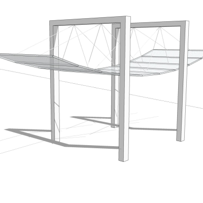 现代景观雨棚免费su模型(1)