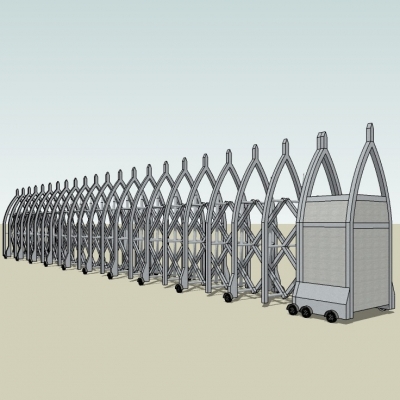 现代电动伸缩门免费su模型(1)
