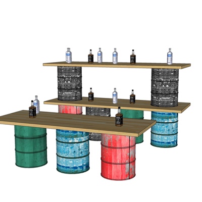 工业风吧台免费su模型(1)