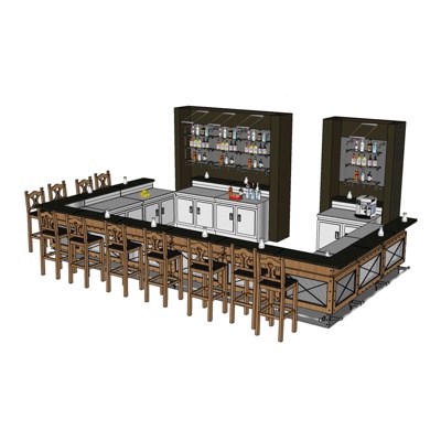 美式酒吧台免费su模型(1)