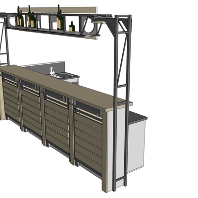 工业风吧台免费su模型(1)