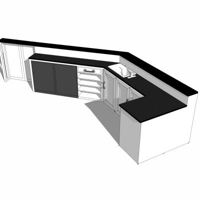 现代吧台免费su模型(1)
