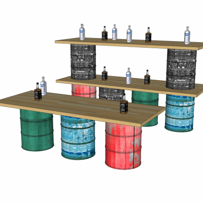 工业风吧台免费su模型(1)