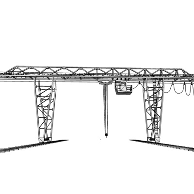 工业风龙门吊机免费su模型(1)
