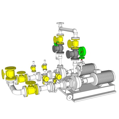 工业风水阀门免费su模型(1)