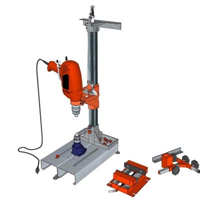 现代钻机打磨机免费su模型(1)