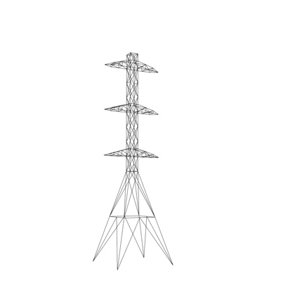 工业风高压电塔免费su模型(1)
