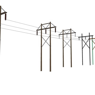 工业风高压电塔免费su模型(1)