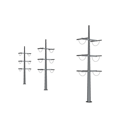 工业风高压电塔免费su模型(1)