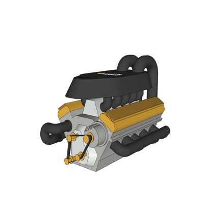 现代汽车发动机免费su模型(1)
