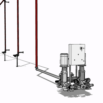 工业风水管抽水泵免费su模型(1)