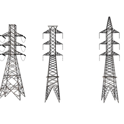 现代高压电线塔免费su模型(1)