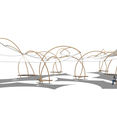 现代张拉膜遮阳棚免费su模型(1)