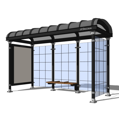 现代候车亭免费su模型(1)