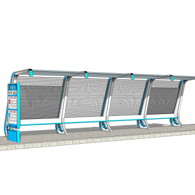 现代候车亭免费su模型(1)