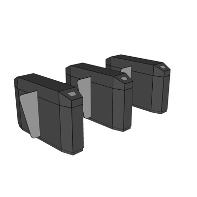 现代刷卡闸门免费su模型(1)