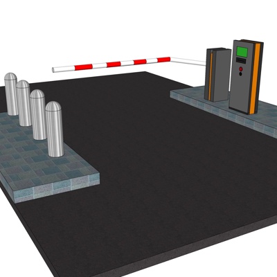 现代拦车杆免费su模型(1)