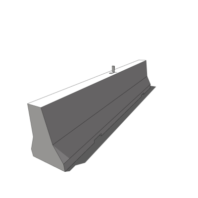 现代水泥路障免费su模型