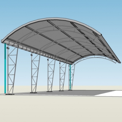 现代雨棚遮阳棚免费su模型(1)