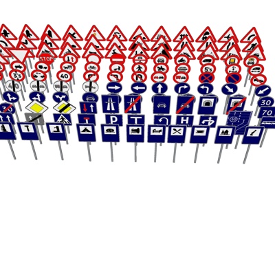 现代交通指示牌免费su模型(1)