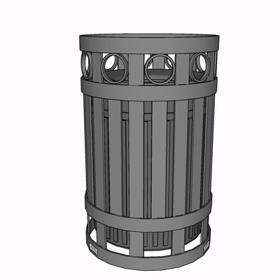 现代金属垃圾桶免费su模型(1)