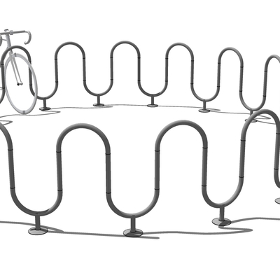 工业风金属自行车放置处免费su模型(1)