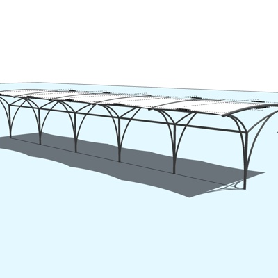 现代金属遮雨棚免费su模型(1)