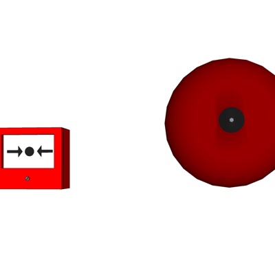 现代消防紧急按钮免费su模型(1)