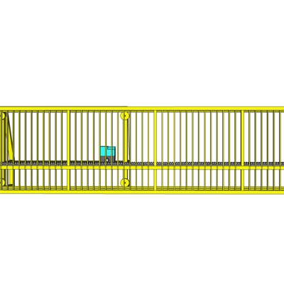 现代金属轨道闸门免费su模型(1)