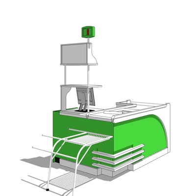 现代超市收银台免费su模型(1)