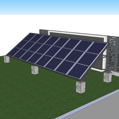 现代太阳能板免费su模型(1)