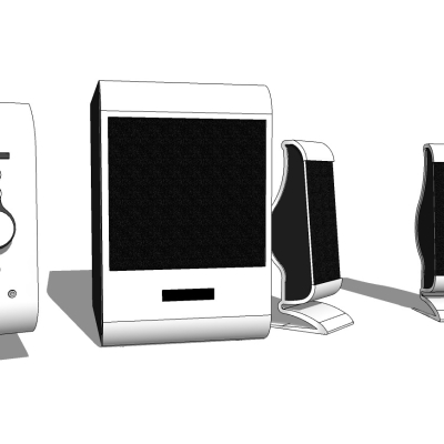 现代音响组合免费su模型(1)