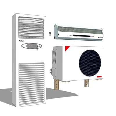 现代空调组合免费su模型(1)
