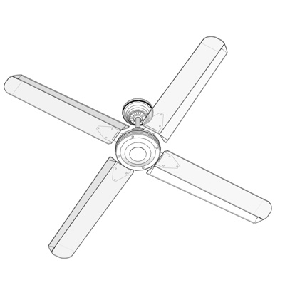 现代金属吊扇免费su模型(1)