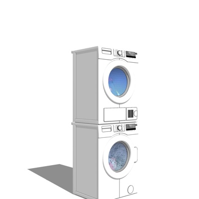 现代双层洗衣机免费su模型